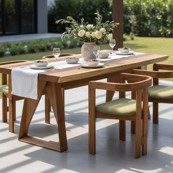 Solid Wood Dinning Table set (6x3feet) with 4 chairs
