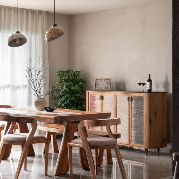 Solid Wood Dinning  Table Set with bench  and chair (6x3feet)