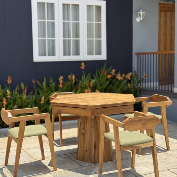 Solid Wood Convertible Game & Dining Table  (Hexagon)