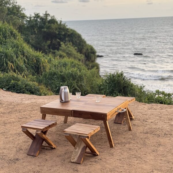 Foldable Picnic  Table Box Set With 4 Foldable Stool