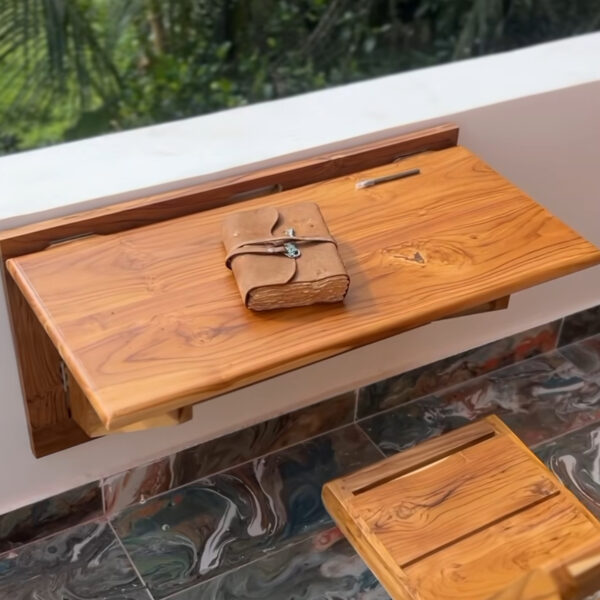 Solid Teak Wall Mounting Table