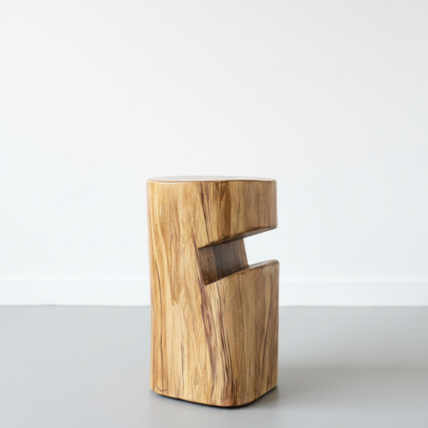 Solid Wood Book Slot Side Table