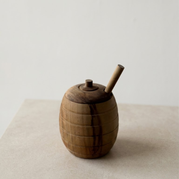 Wooden Honey Pot