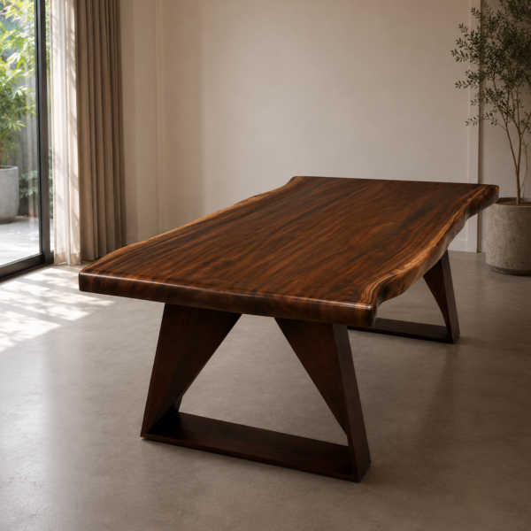 Solid Live Dinning Table(6x3)ft With Metal Leg